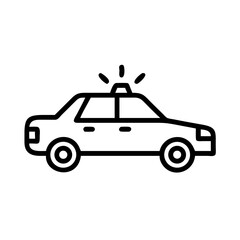 Police Car Icon for Law Enforcement and Security Themes