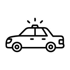Police Car Icon for Law Enforcement and Security Themes