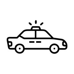 Police Car Icon for Law Enforcement and Security Themes