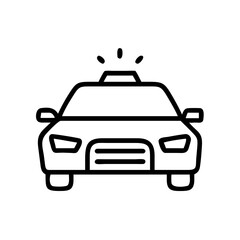 Police Car Icon for Law Enforcement and Security Themes