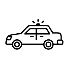 Police Car Icon for Law Enforcement and Security Themes