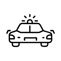 Police Car Icon for Law Enforcement and Security Themes