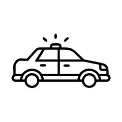 Police Car Icon for Law Enforcement and Security Themes