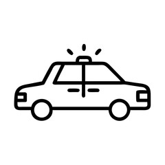 Police Car Icon for Law Enforcement and Security Themes