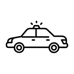 Police Car Icon for Law Enforcement and Security Themes
