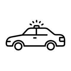 Police Car Icon for Law Enforcement and Security Themes