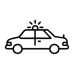 Police Car Icon for Law Enforcement and Security Themes