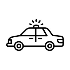 Police Car Icon for Law Enforcement and Security Themes