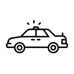 Police Car Icon for Law Enforcement and Security Themes