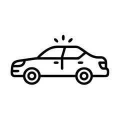 Police Car Icon for Law Enforcement and Security Themes
