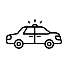 Police Car Icon for Law Enforcement and Security Themes