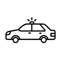 Police Car Icon for Law Enforcement and Security Themes