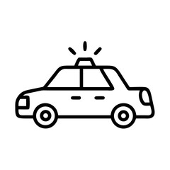 Police Car Icon for Law Enforcement and Security Themes