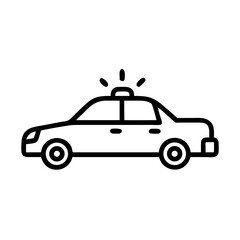 Police Car Icon for Law Enforcement and Security Themes