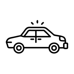 Police Car Icon for Law Enforcement and Security Themes