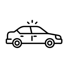 Police Car Icon for Law Enforcement and Security Themes