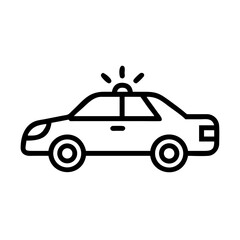 Fototapeta premium Police Car Icon for Law Enforcement and Security Themes