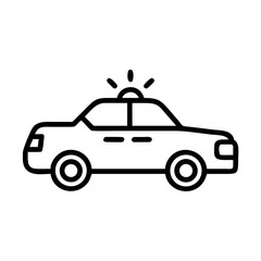 Police Car Icon for Law Enforcement and Security Themes