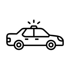 Police Car Icon for Law Enforcement and Security Themes