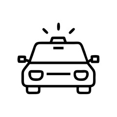 Police Car Icon for Law Enforcement and Security Themes