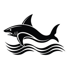 Fototapeta premium shark fish silhouette vector illustration design.
