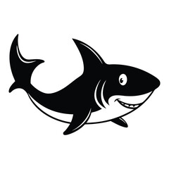 Obraz premium shark fish silhouette vector illustration design.