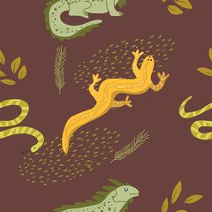 Pets seamless pattern, hand drawn vector illustration vector illustration.