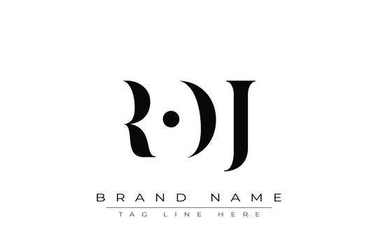 ROJ abstract letter logo design. This logo is designed by three abstract letters.