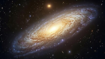 Fototapeta premium Explore the andromeda galaxy detailed image of spiral galaxy in deep space cosmic background wallpaper hd