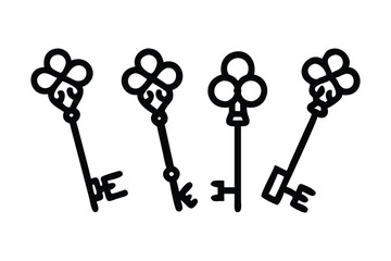 set of keys silhouettes
