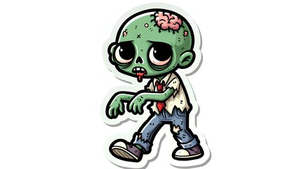 Ultra sharp 2D cartoon zombie character
