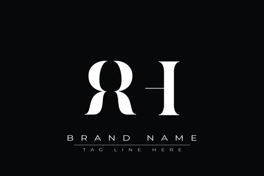 RRH abstract letter logo design. This logo is designed by three abstract letters.