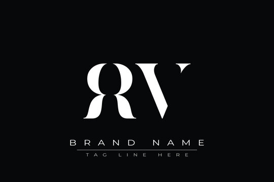 RRV abstract letter logo design. This logo is designed by three abstract letters.