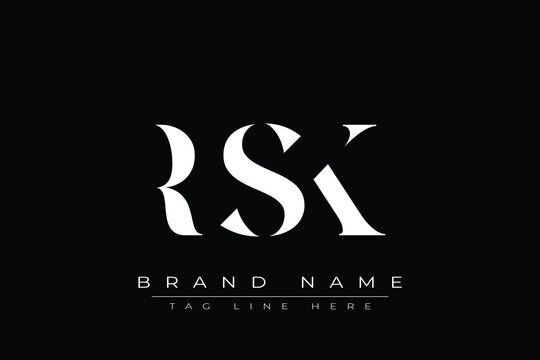 RSK abstract letter logo design. This logo is designed by three abstract letters.