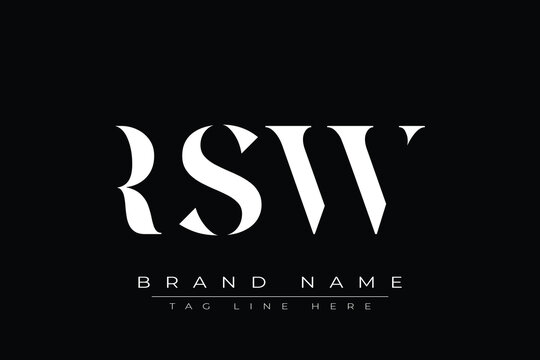 RSW abstract letter logo design. This logo is designed by three abstract letters.