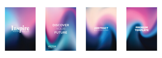 Abstract Gradient Mesh Poster Templates Premium Design Backgrounds