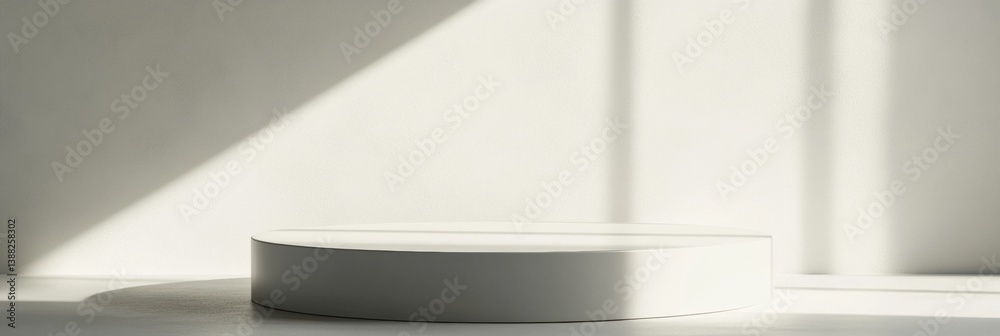 Poster Sophisticated abstract background with soft shadows on smooth white surface conveying elegant minimalism and tranquility in modern design