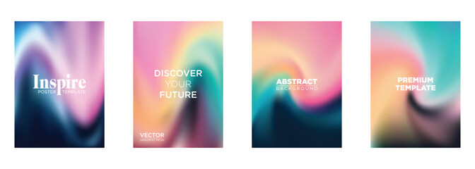 Abstract Gradient Mesh Poster Templates Inspire, Discover Future