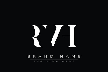 RVH abstract letter logo design. This logo is designed by three abstract letters.