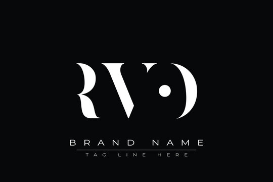 RVO abstract letter logo design. This logo is designed by three abstract letters.