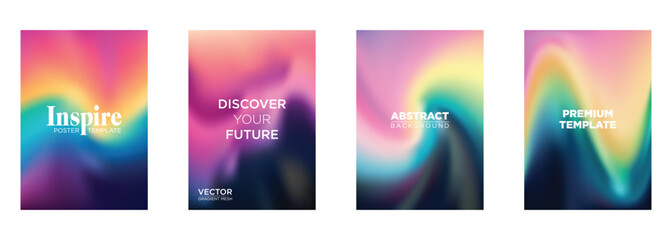 Vibrant Gradient Mesh Poster Templates Abstract Backgrounds