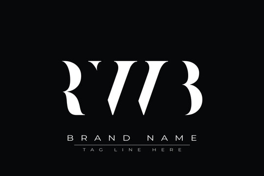 RWB abstract letter logo design. This logo is designed by three abstract letters.
