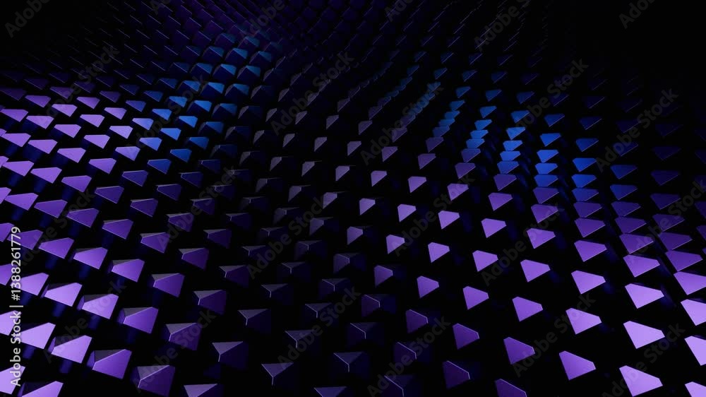 Wall mural abstract purple and blue triangular pattern 4k loop