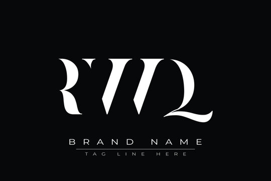 RWQ abstract letter logo design. This logo is designed by three abstract letters.