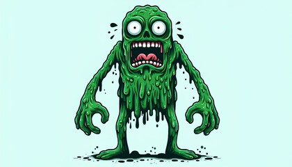 Fantasy green mutant with scary vibes