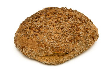 Freshly baked wholegrain bread roll covered in sesame seeds, perfect for sandwiches or breakfast