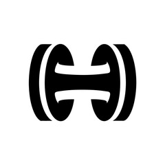 Obraz premium Abstract Dumbbell Icon in Thick Modern Style