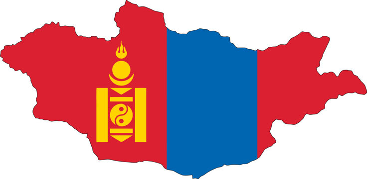 Mongolia flag on the map illustration vector with transparent
Mongolia Map with Flag Colors
Mongolia Country Map Flag Design