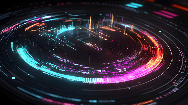 Digital Data Flow: A mesmerizing digital representation of interconnected data streams, pulsating with vibrant colors and intricate details.