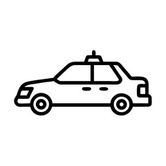 Police Car Icon for Law Enforcement and Security Themes